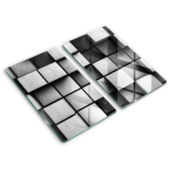 Tűzhelyvédő üveglap 2 sztuki 3D geometriai háttér