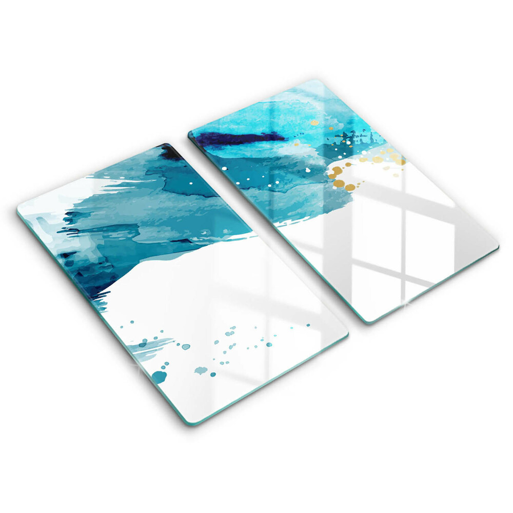 Tűzhelyvédő üveglap 2 darab Kék foltok