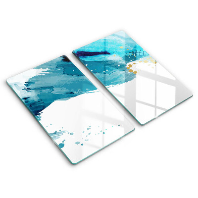 Tűzhelyvédő üveglap 2 darab Kék foltok