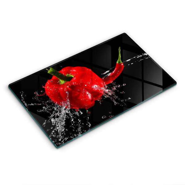 Tűzhely fedőlap Piros paprika vízben