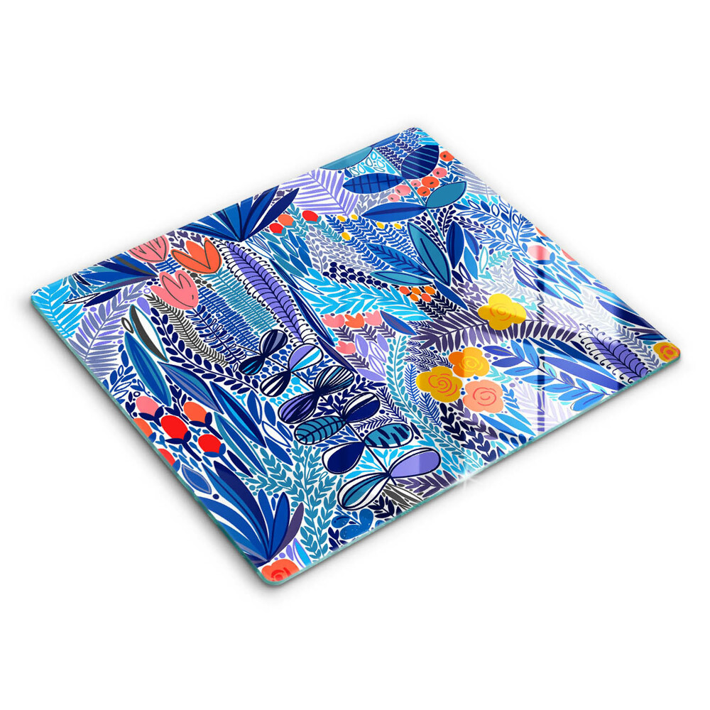 Főzőlap védő üveglap 60x52 cm Festett rét