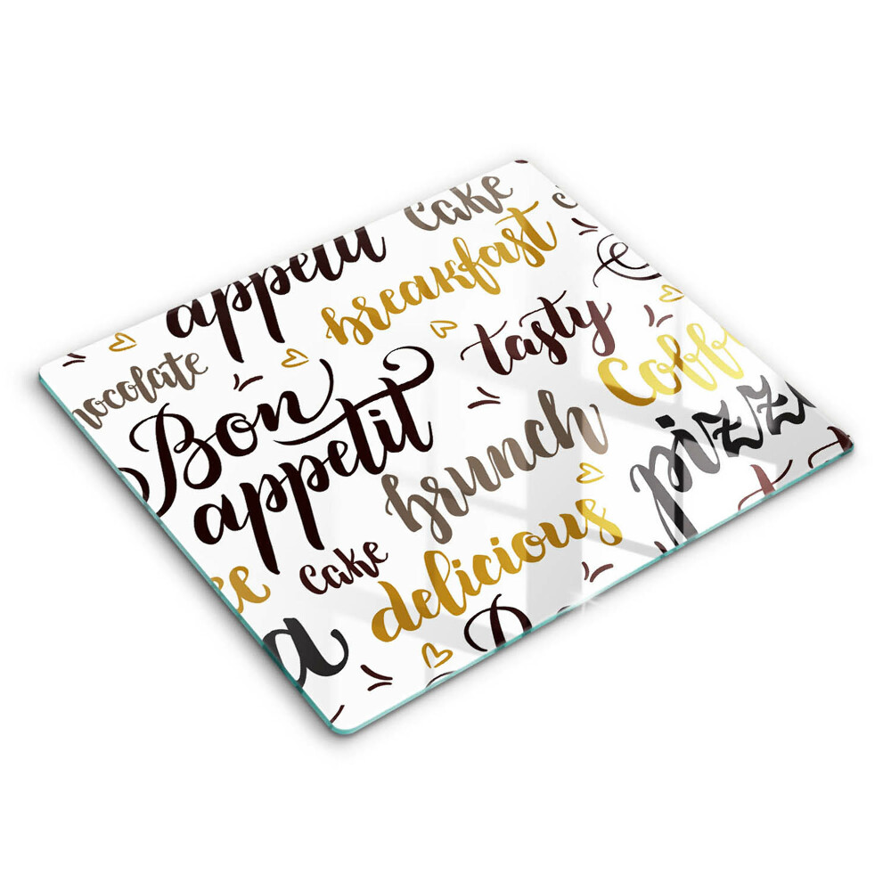 Főzőlap védő üveglap 60x52 cm Jó étvágyat felirat