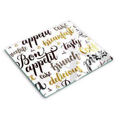 Főzőlap védő üveglap 60x52 cm Jó étvágyat felirat