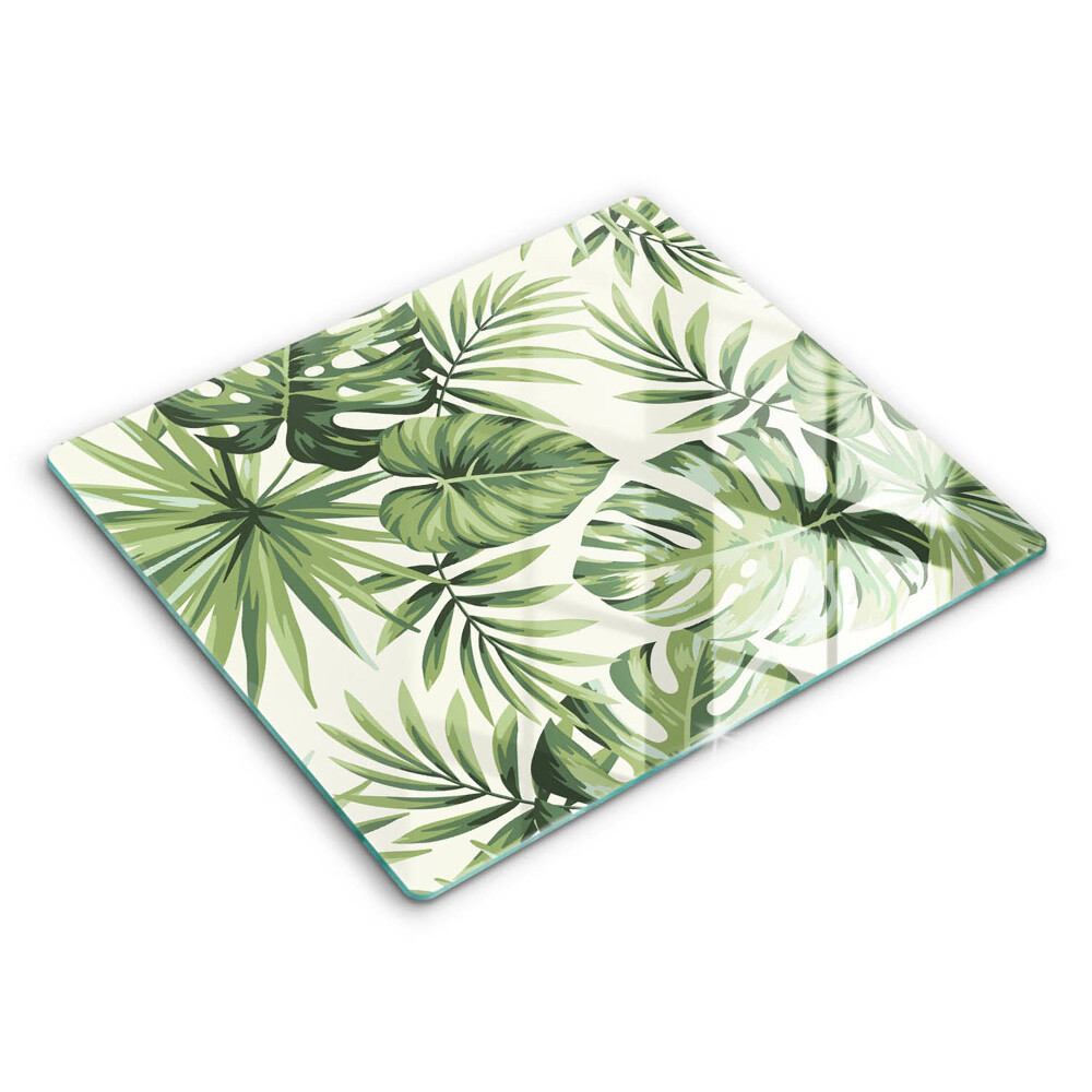 Főzőlap védő üveglap 60x52 cm Monstera levelek illusztrációja