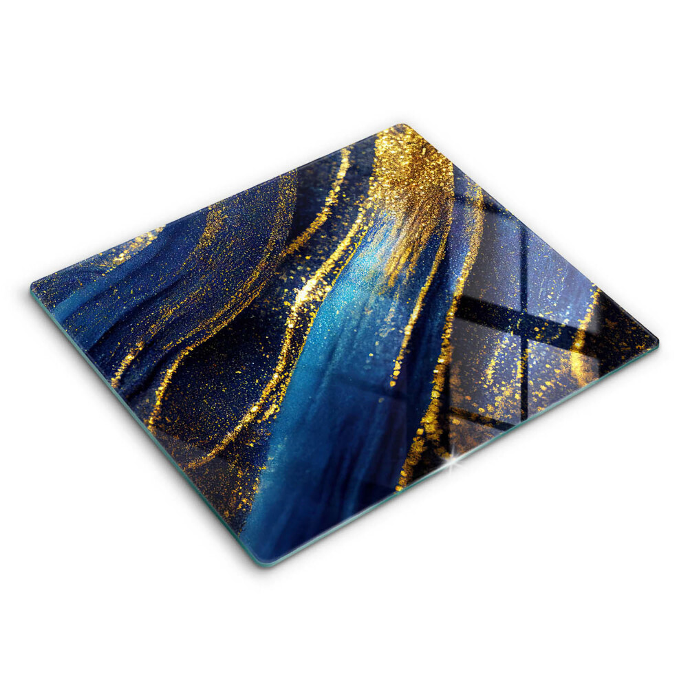 Főzőlap védő üveglap 60x52 cm Tengerészkék absztrakció