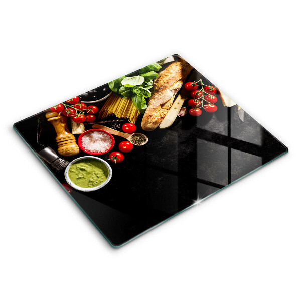 Főzőlap védő üveglap 60x52 cm Olasz alapanyagok és fűszerek