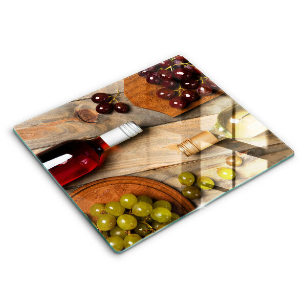 Főzőlap védő üveglap 60x52 cm Palackozott bor és szőlő
