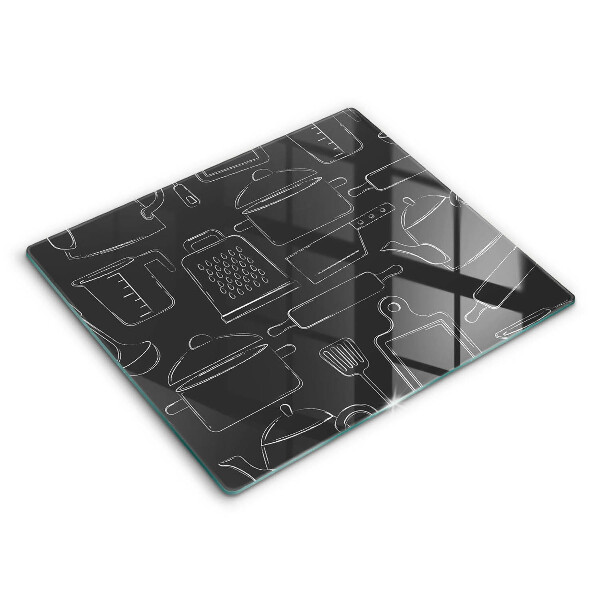 Főzőlap védő üveglap 60x52 cm Rajzoló konyhai kiegészítők