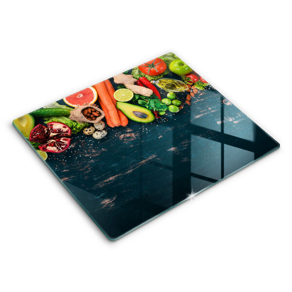 Főzőlap védő üveglap 60x52 cm Gyümölcs és zöldség