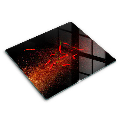 Főzőlap védő üveglap 60x52 cm Fűszeres chilipaprika