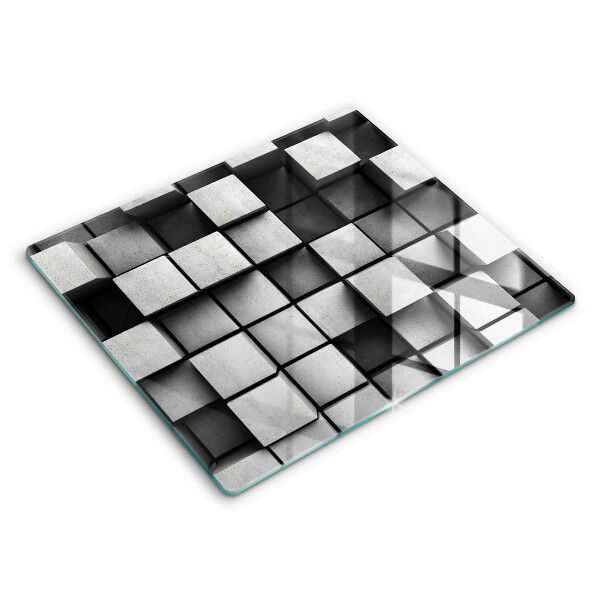 Főzőlap védő üveglap 60x52 cm Absztrakt 3D négyzetek