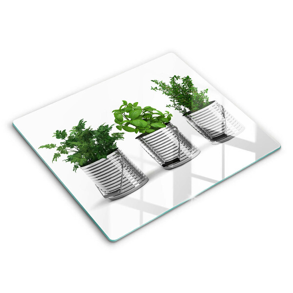 Főzőlap védő üveglap 60x52 cm Cserepek gyógynövények növények