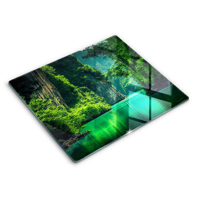 Főzőlap védő üveglap 60x52 cm Lagúna táj