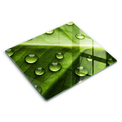 Főzőlap védő üveglap 60x52 cm Természet harmat és levél