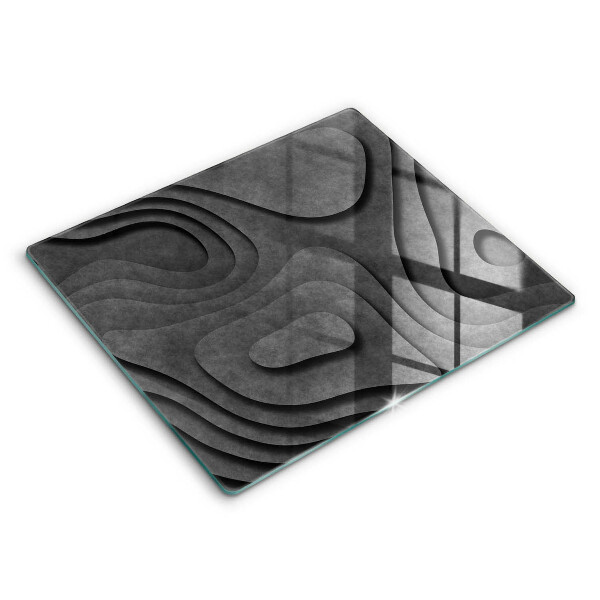 Főzőlap védő üveglap 60x52 cm Kőformák 3D