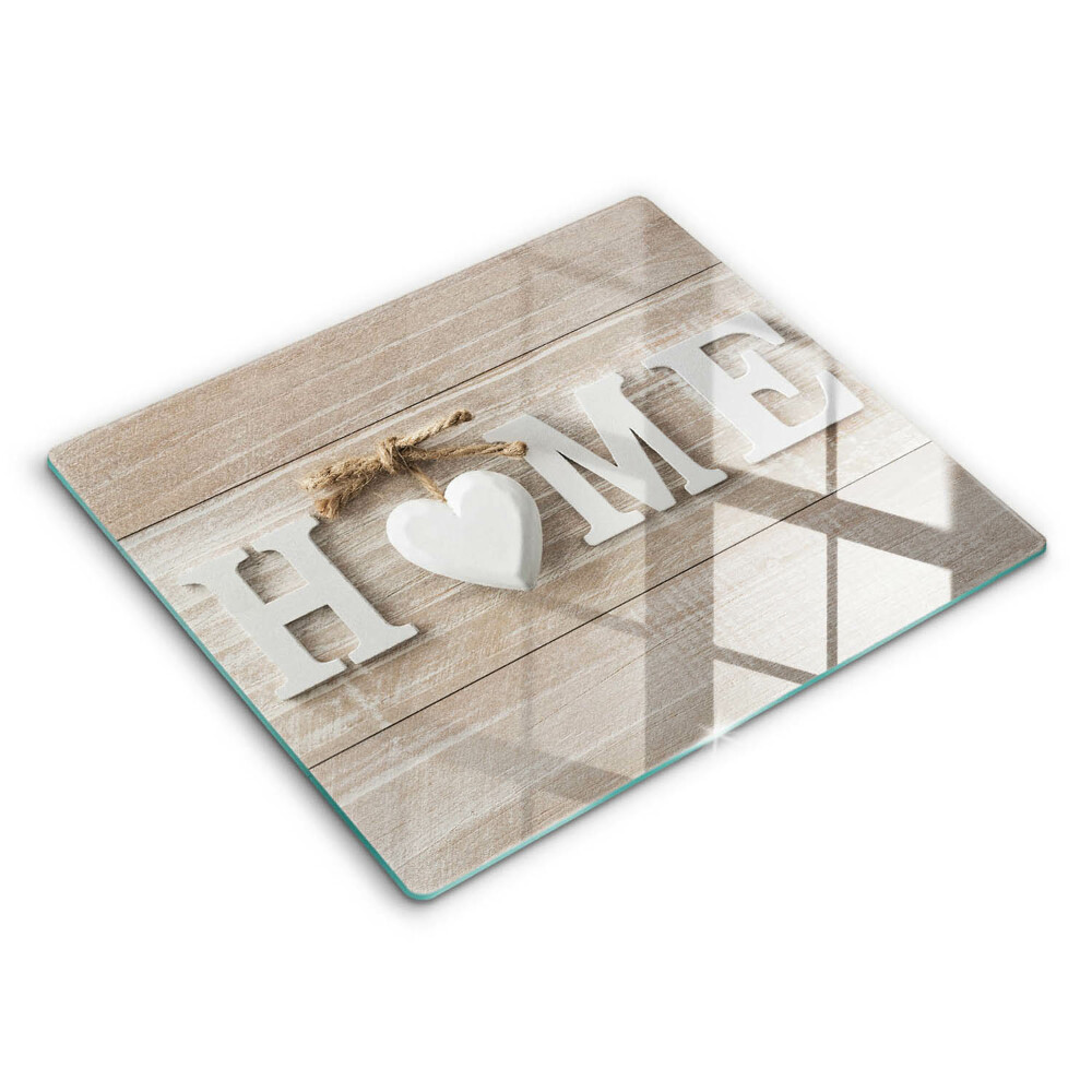 Főzőlap védő üveglap 60x52 cm Deszkák és Home felirat