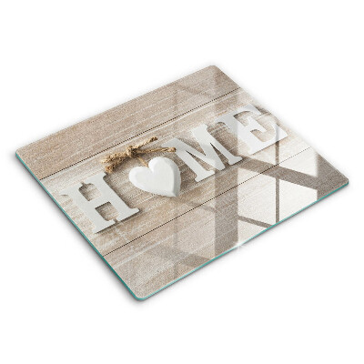 Főzőlap védő üveglap 60x52 cm Deszkák és Home felirat