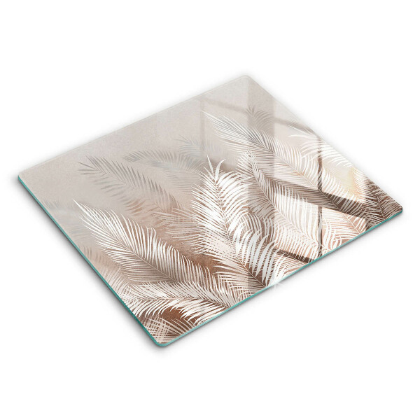 Főzőlap védő üveglap 60x52 cm Vegetáció boho levelek