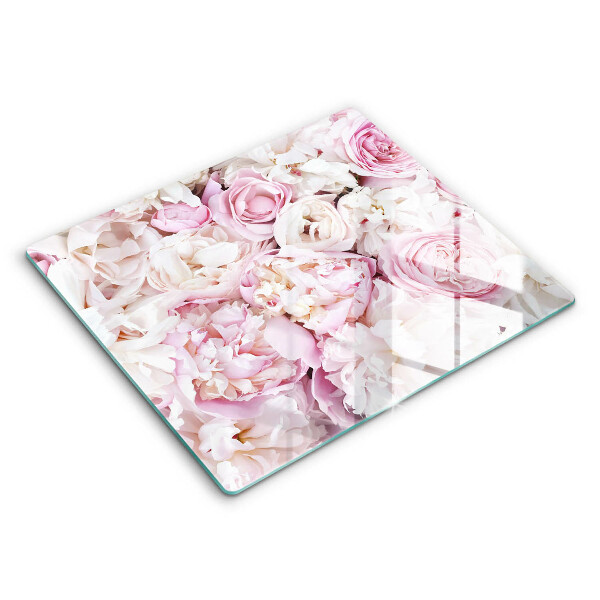 Főzőlap védő üveglap 60x52 cm Bazsarózsa csokor