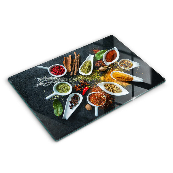 Üveg tűzhelyvédő 80x52 cm Konyhai fűszerek