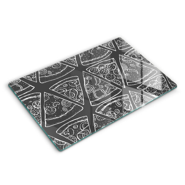 Üveg tűzhelyvédő 80x52 cm Egy pizza illusztrációja