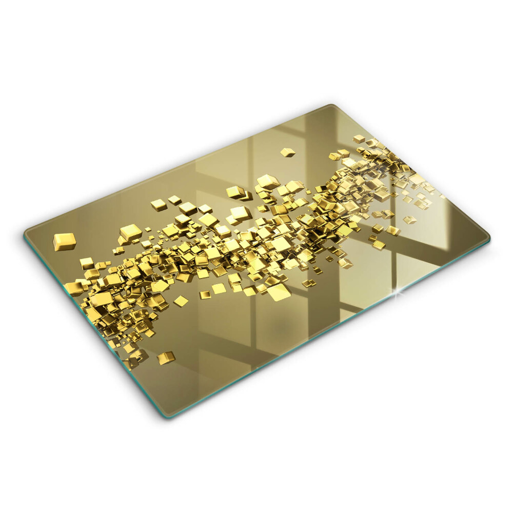 Üveg tűzhelyvédő 80x52 cm Absztrakt geometria 3D