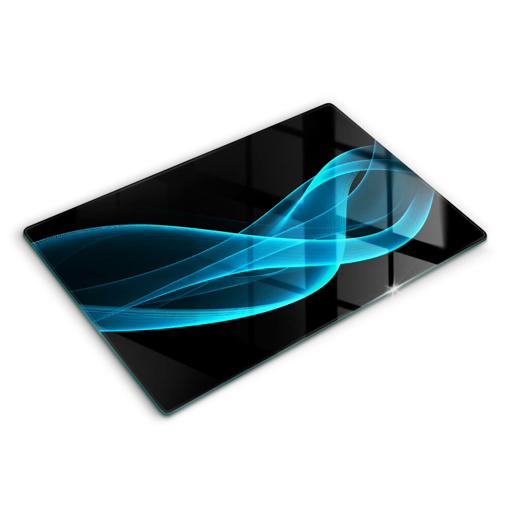 Üveg tűzhelyvédő 80x52 cm Kék absztrakció