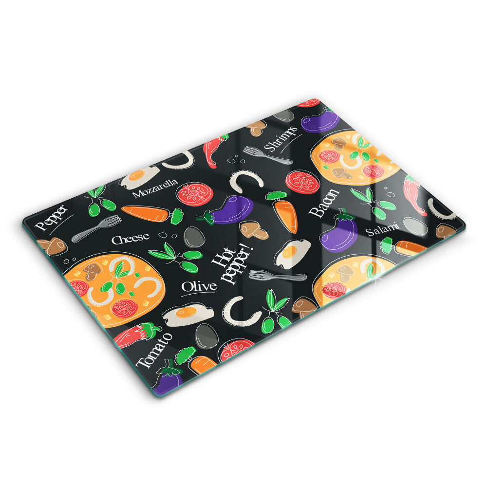 Üveg tűzhelyvédő 80x52 cm Illusztráció élelmiszer