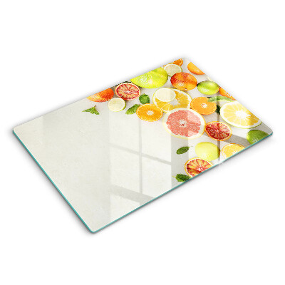 Üveg tűzhelyvédő 80x52 cm Citrusfélék