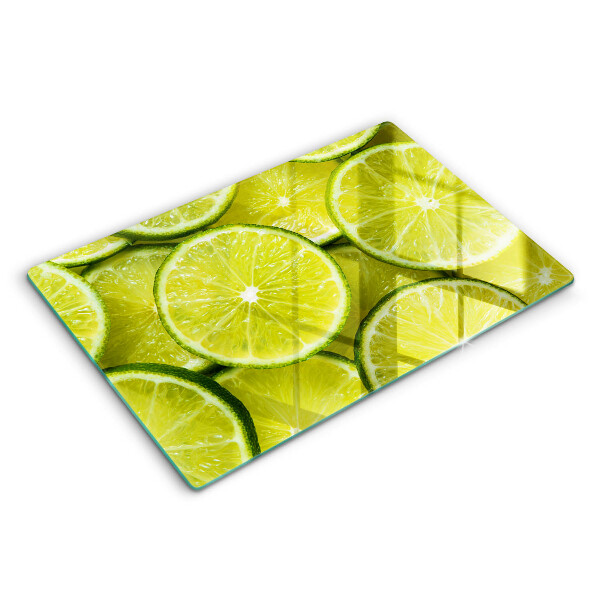 Üveg tűzhelyvédő 80x52 cm Lime szeletek