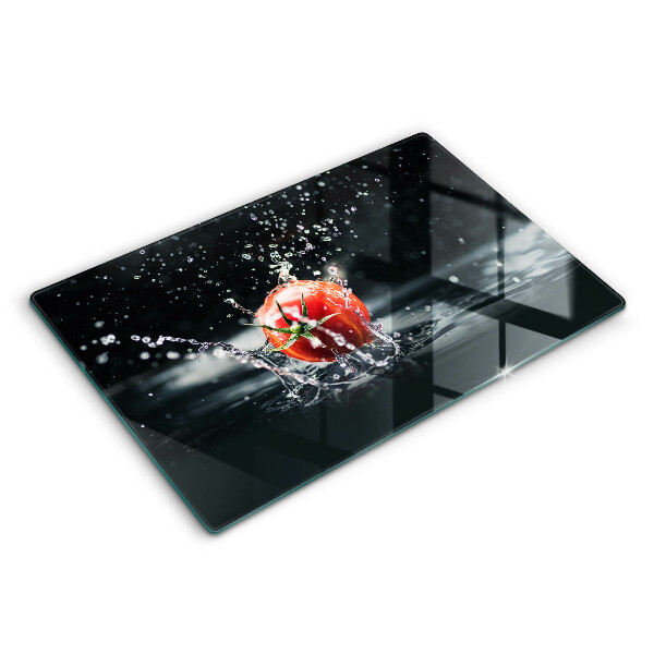 Üveg tűzhelyvédő 80x52 cm Paradicsom vízben