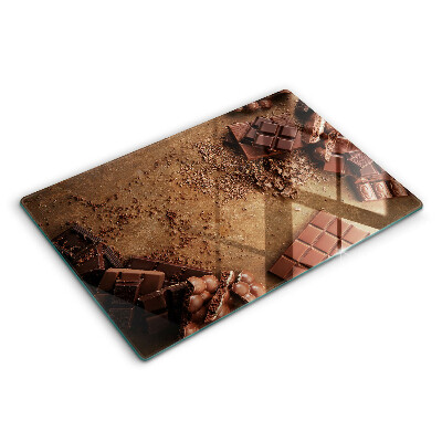 Üveg tűzhelyvédő 80x52 cm Cukorkás csokoládé