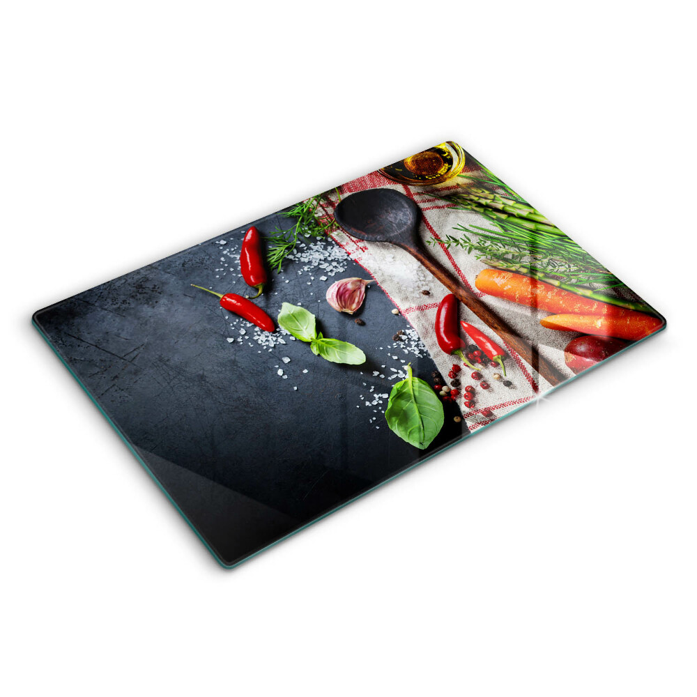 Üveg tűzhelyvédő 80x52 cm Konyhai étel