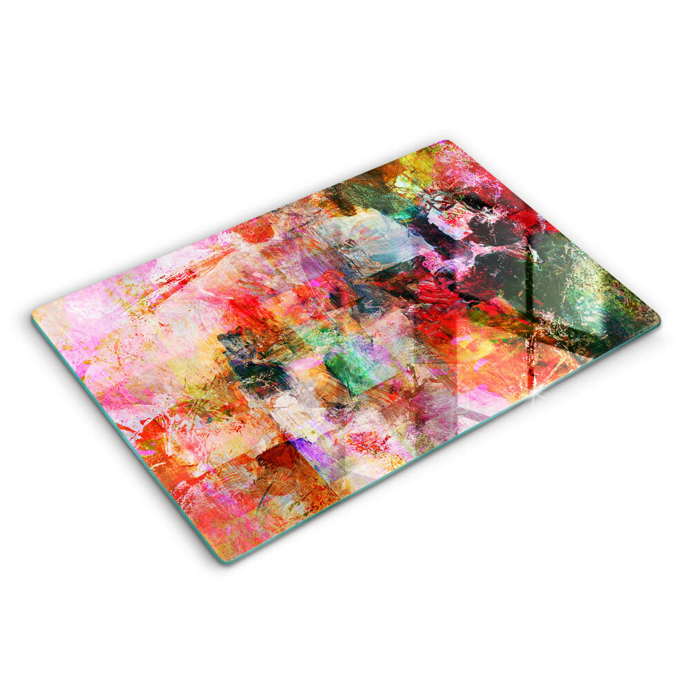 Üveg tűzhelyvédő 80x52 cm Absztrakt festék