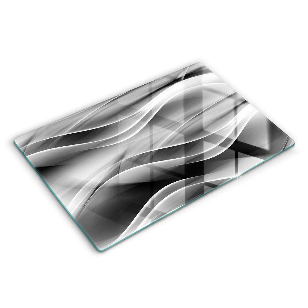 Üveg tűzhelyvédő 80x52 cm Absztrakt vonalak füst