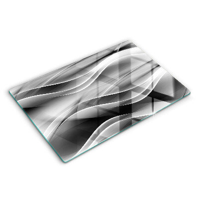 Üveg tűzhelyvédő 80x52 cm Absztrakt vonalak füst