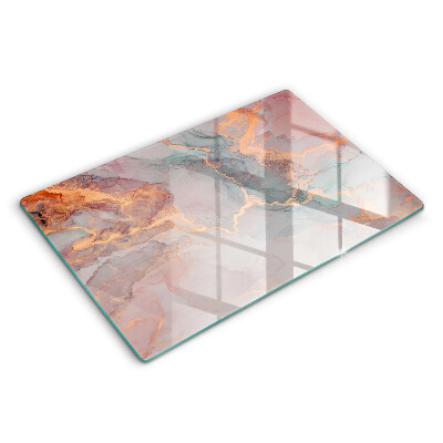 Üveg tűzhelyvédő 80x52 cm Arany márvány