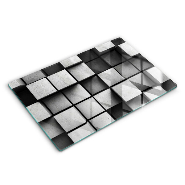 Üveg tűzhelyvédő 80x52 cm 3D geometriai háttér
