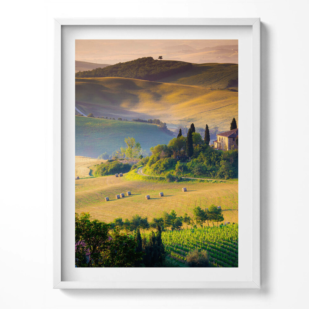 Keretezett kép Nyári mezőkkel tarkított táj