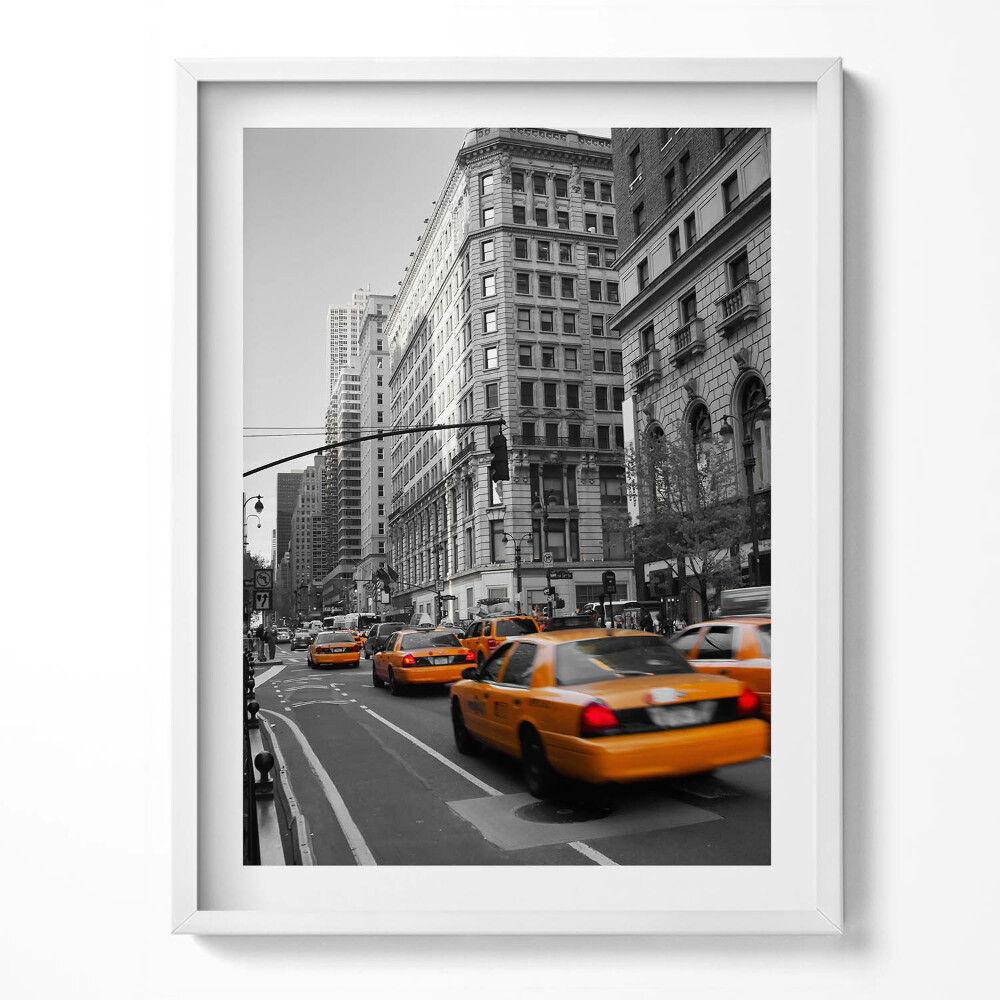 Kép keretben Taxik mozgása egy manhattani sugárúton