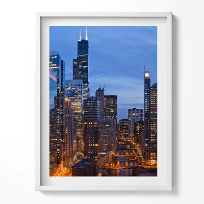 Kép keretben Nagyvárosi épületek fényei