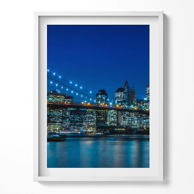 Keretezett kép Brooklyn híd este - - New York