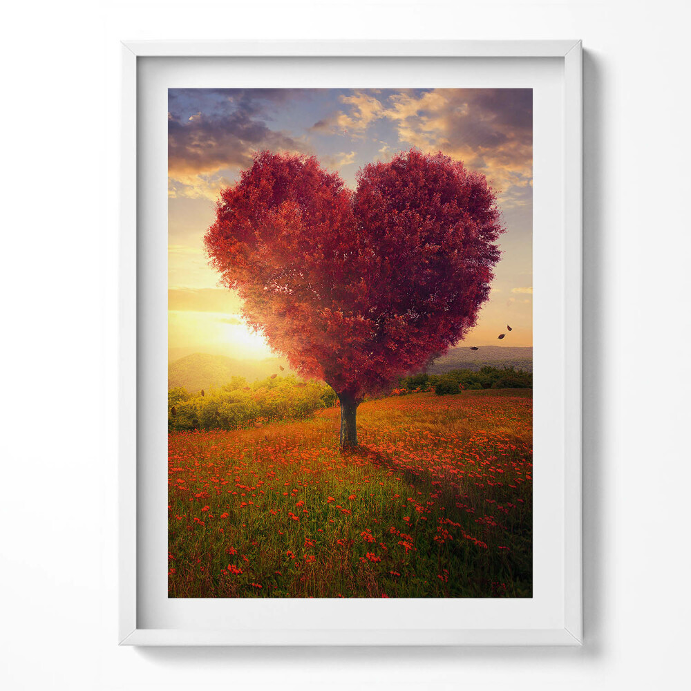 Kép keretben Szív alakú szerelemfa