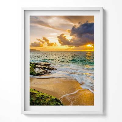 Kép keretben Tengerpart naplementében