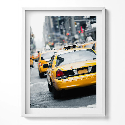 Keretezett kép New York-i taxik a városi forgalomban