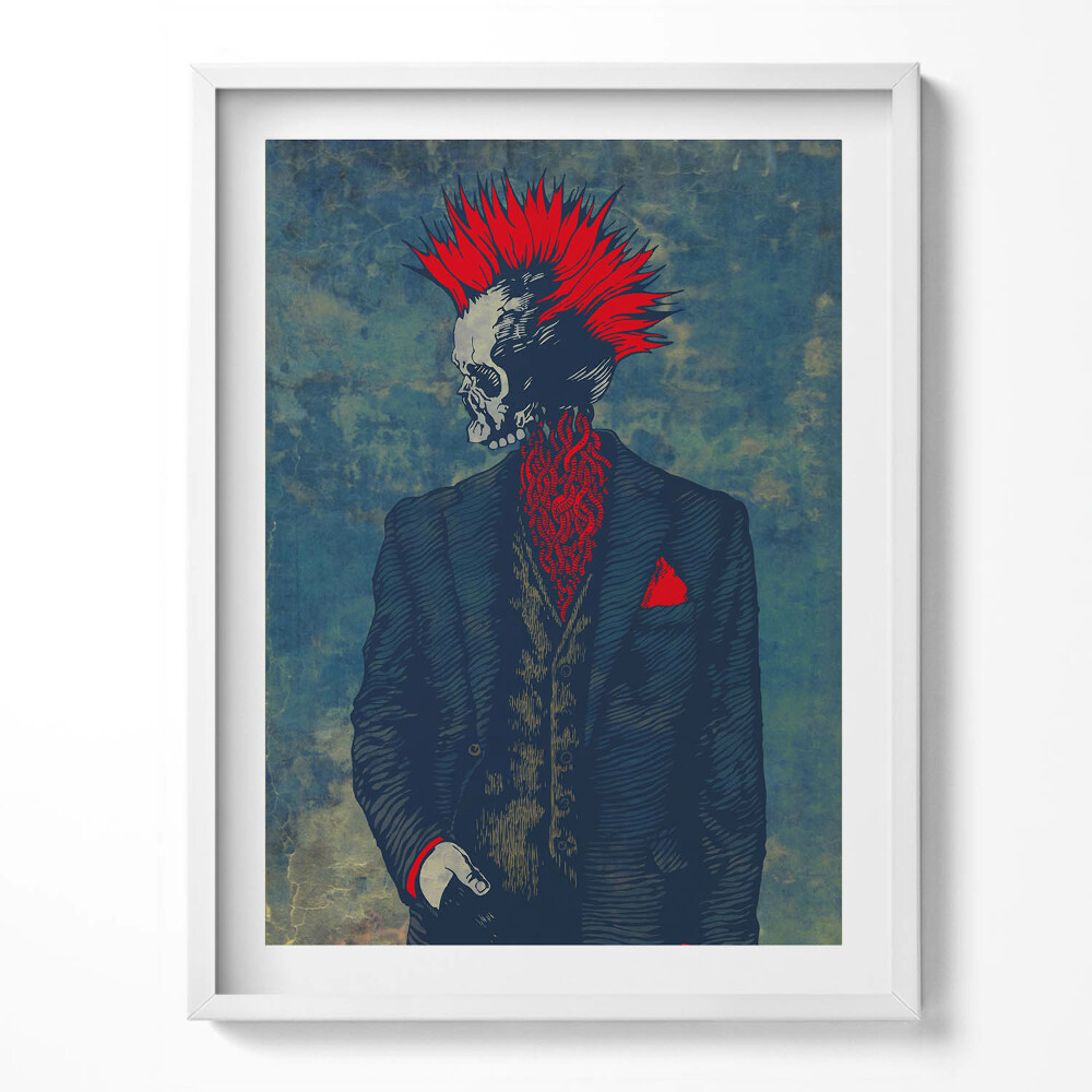 Keretezett kép Absztrakt portré egy irokéz csontvázról