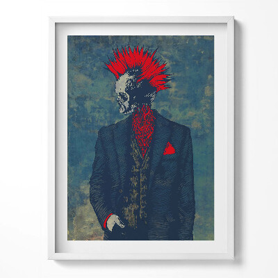 Keretezett kép Absztrakt portré egy irokéz csontvázról