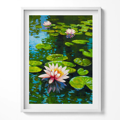 Kép keretben Festmény tavirózsák