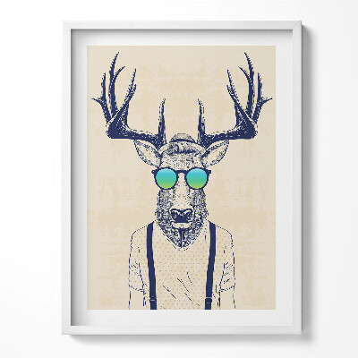 Kép keretben Absztrakció egy szarvasról emberi vonásokkal