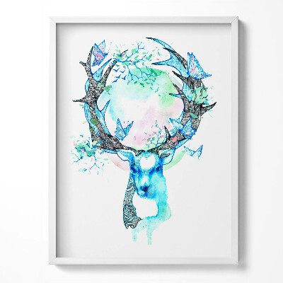 Keretezett kép Tájkép egy magányos hegyről és a napról